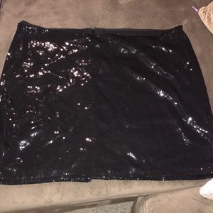 Black House White Market Black Sequin Mini Skirt